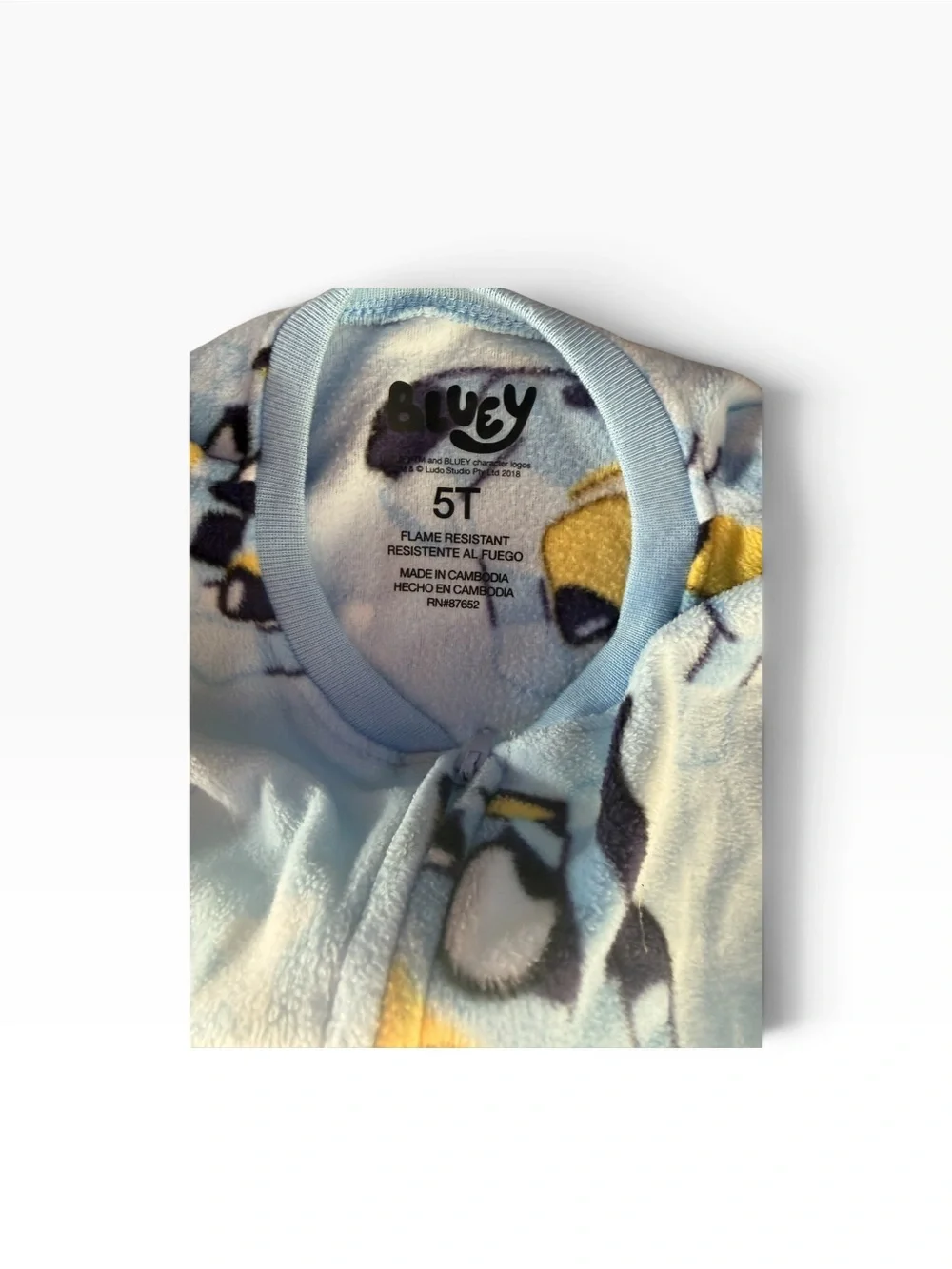 Bluey Light Blue Kids Fleece Top - Light Blue - Size 5T